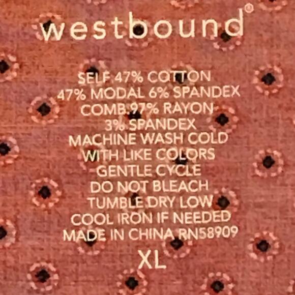 Westbound Top XL Blouse Womens Long Sleeve Paisley Handkerchief Hem Multicolor - Picture 3 of 7